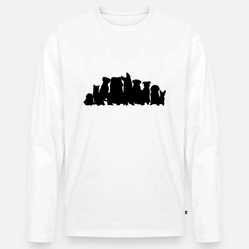 Hunde - Dogs - Männer Premium Bio Langarmshirt - Weiß