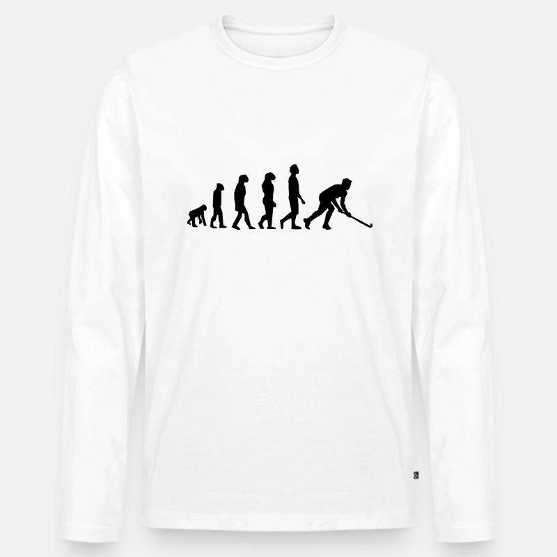 Evolution Hockey / Feldhockeyspieler - Männer Premium Bio Langarmshirt - Weiß