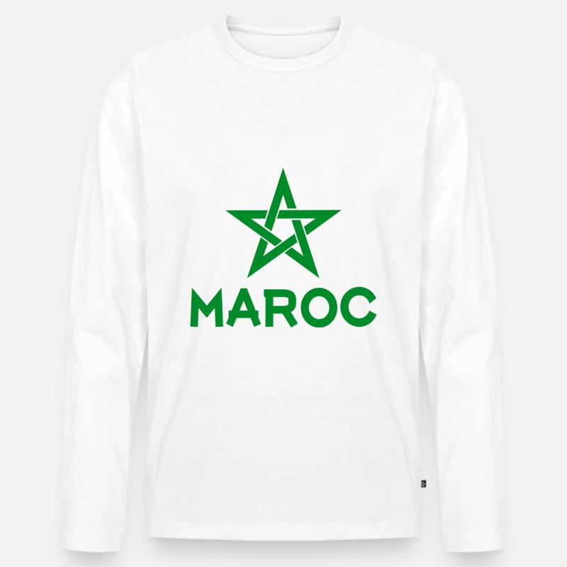Marokko - Männer Premium Bio Langarmshirt - Weiß