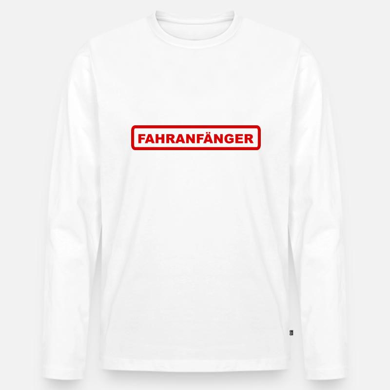 Fahranfänger - Männer Premium Bio Langarmshirt - Weiß