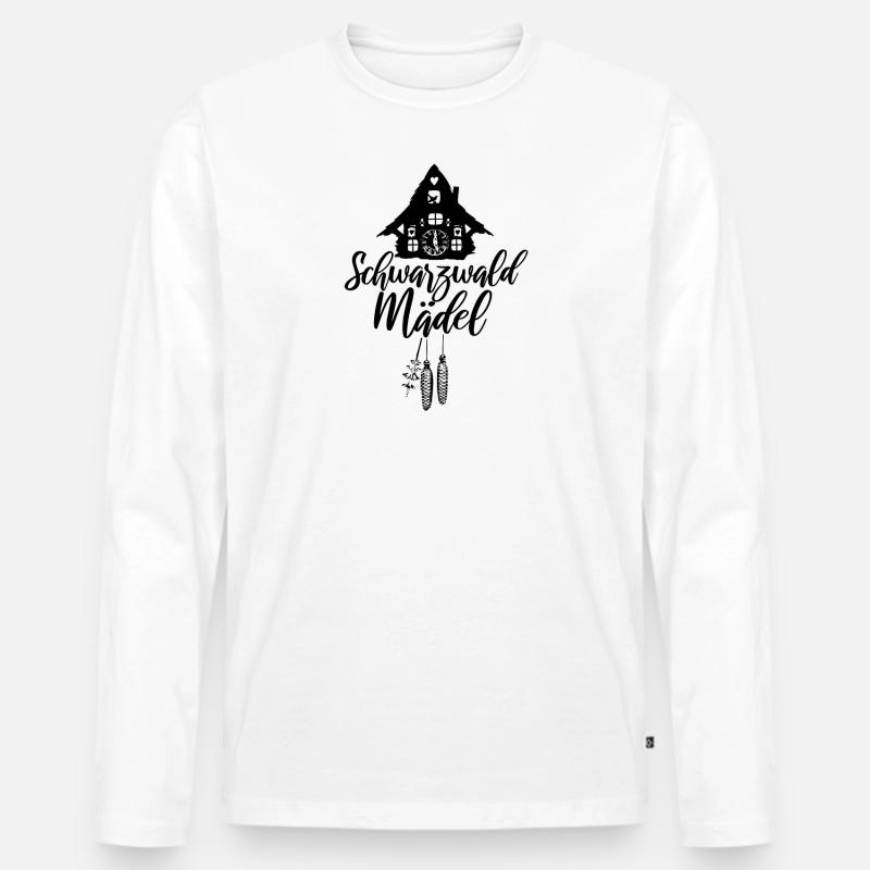 Schwarzwaldmädel - Männer Premium Bio Langarmshirt - Weiß