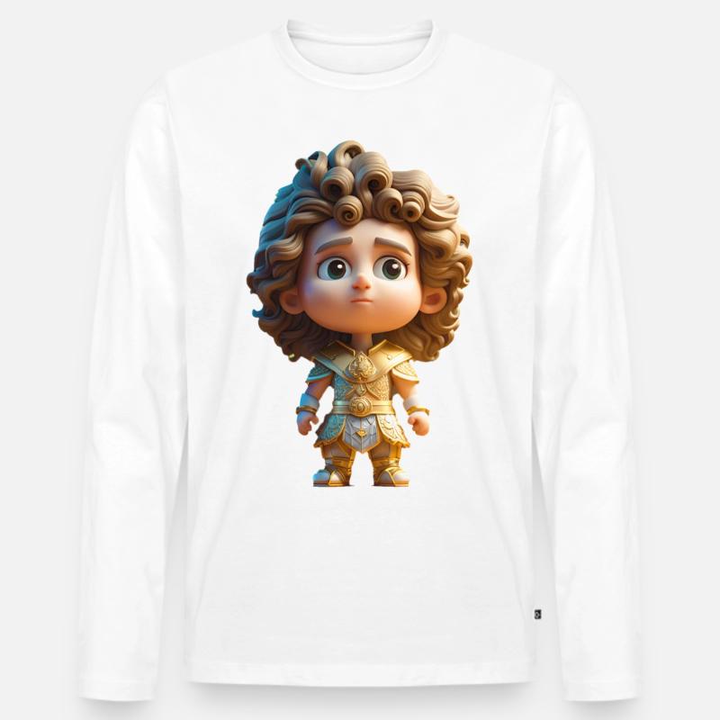 Alexander der Große - Männer Premium Bio Langarmshirt - Weiß