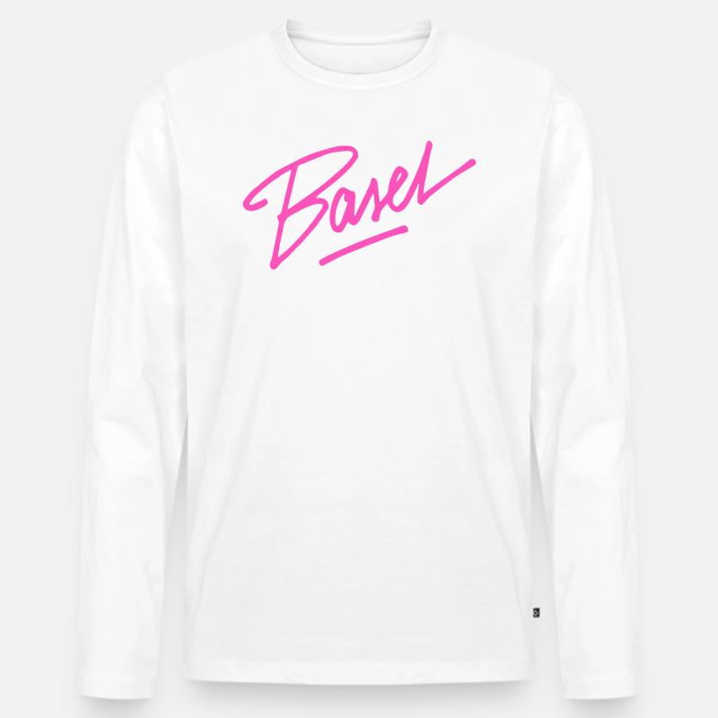 Basel - Männer Premium Bio Langarmshirt - Weiß