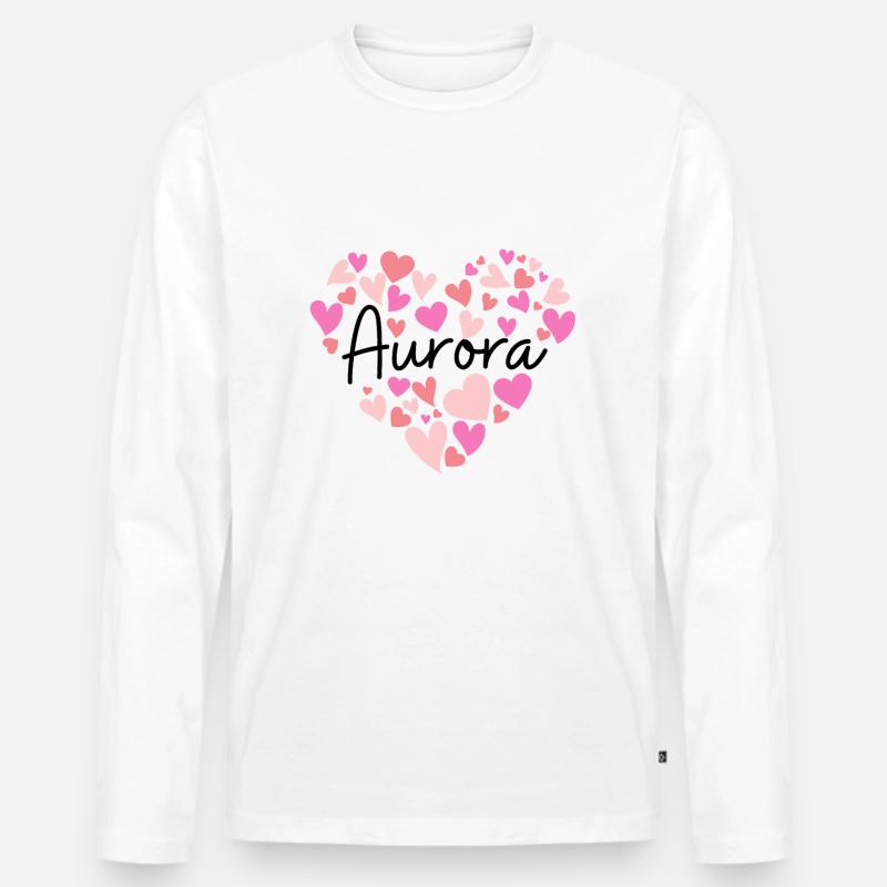 Ich liebe Aurora - Männer Premium Bio Langarmshirt - Weiß