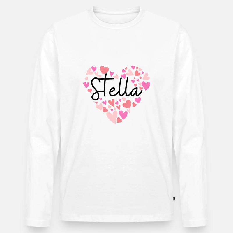 Ich liebe Stella - Männer Premium Bio Langarmshirt - Weiß
