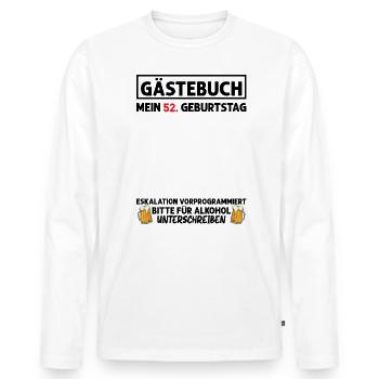 Gästebuch 52. Geburtstag Mann Frau 52 Jahre - Männer Premium Bio Langarmshirt - Weiß - Vorne - Nico (187cm)