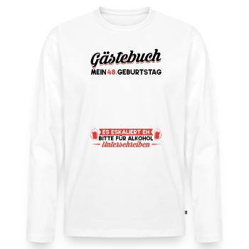 Gästebuch 48. Geburtstag Mann Frau 48 Jahre - Männer Premium Bio Langarmshirt - Weiß - Vorne - Nico (187cm)