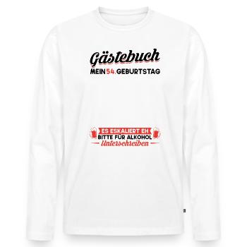 Gästebuch 54. Geburtstag Mann Frau 54 Jahre - Männer Premium Bio Langarmshirt - Weiß - Vorne - Nico (187cm)