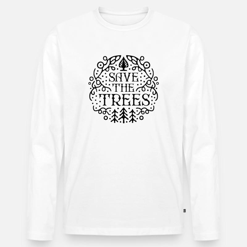 Rettung der Bäume - Männer Premium Bio Langarmshirt - Weiß