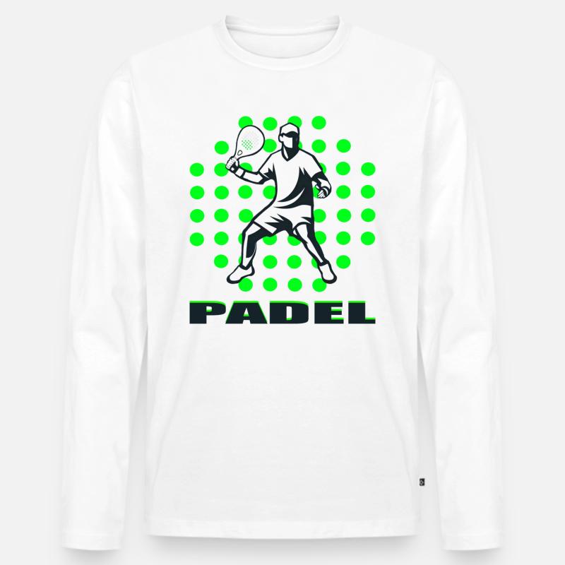 Padel - Männer Premium Bio Langarmshirt - Weiß