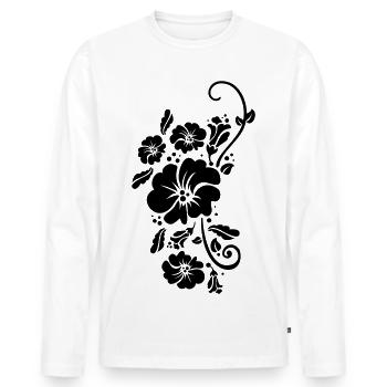 floral flower blumen sommer - Men's Premium Organic Long Sleeve Shirt - white - Front - Nico (187cm)