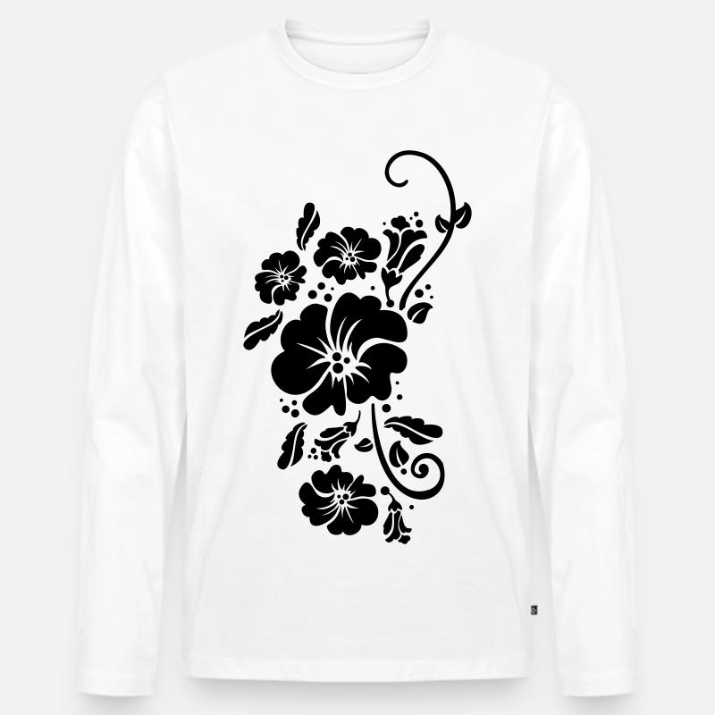 floral flower blumen sommer - Männer Premium Bio Langarmshirt - Weiß