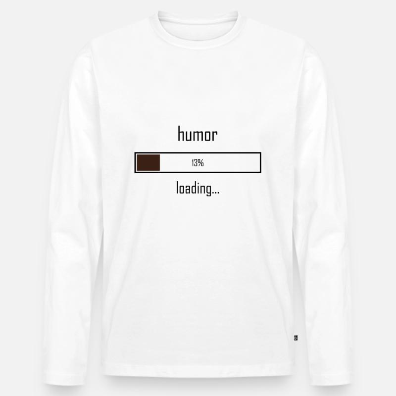 Humor wird geladen - Männer Premium Bio Langarmshirt - Weiß