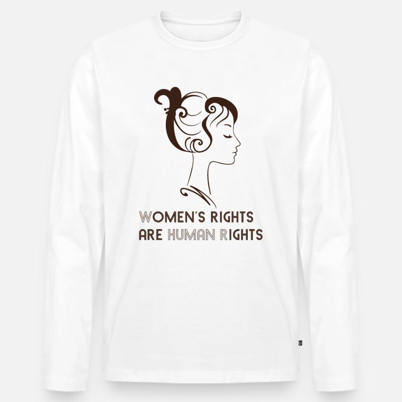 Women`s rights are human rights - Männer Premium Bio Langarmshirt - Weiß