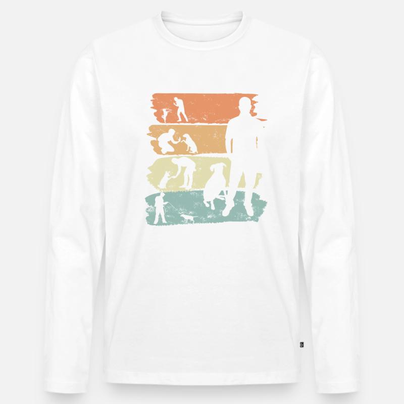 Hundetrainer Hundeschule Hundetraining Geschenk - Männer Premium Bio Langarmshirt - Weiß