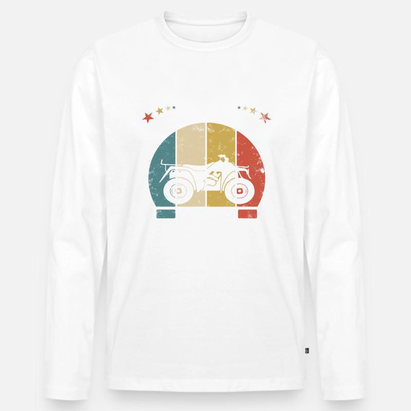 Quad fahren Quadfahrer Spruch als Geschenkidee - Männer Premium Bio Langarmshirt - Weiß