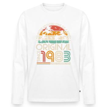 Original 1983 Vintage Anniversaire Rétro - T-shirt manches longues Premium bio Homme - blanc - Devant - Nico (187cm)