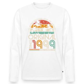 Original 1999 Vintage Anniversaire Rétro - T-shirt manches longues Premium bio Homme - blanc - Devant - Nico (187cm)