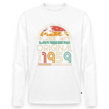 Original 1959 Vintage Anniversaire Rétro - T-shirt manches longues Premium bio Homme - blanc - Devant - Nico (187cm)