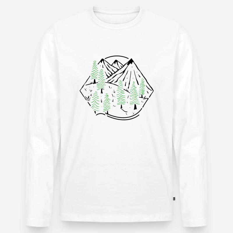 Baum - Männer Premium Bio Langarmshirt - Weiß