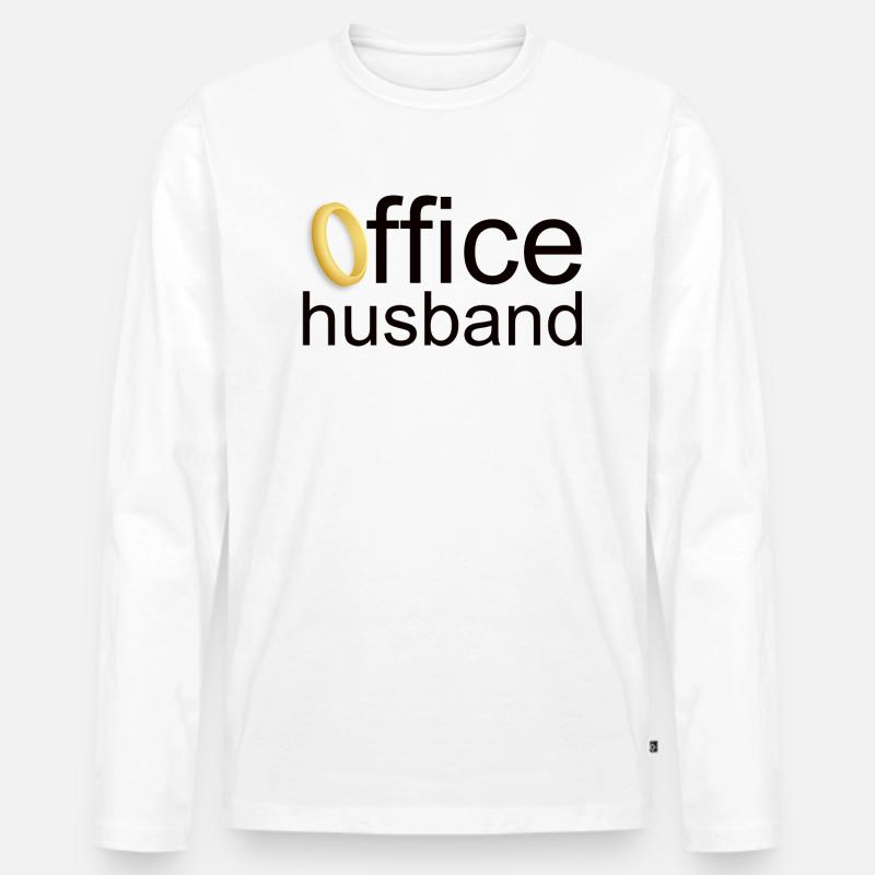 Der Arbeit-Ehemann - Part-time office husband - Männer Premium Bio Langarmshirt - Weiß