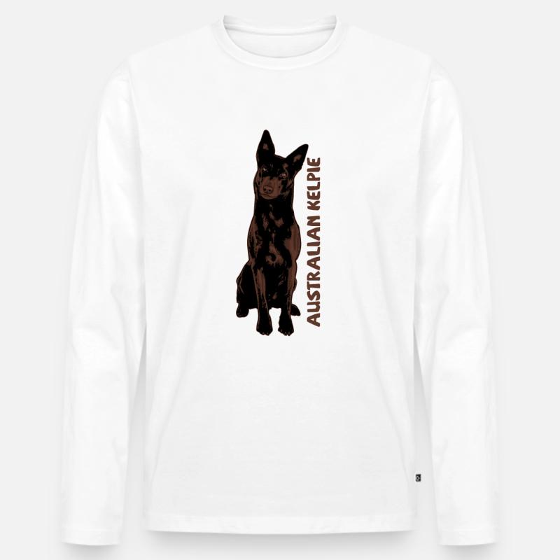 Australian Kelpie - Männer Premium Bio Langarmshirt - Weiß