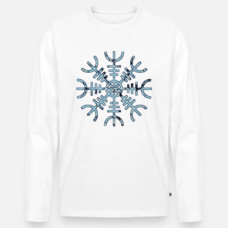 aegishjalmur e 55 - Männer Premium Bio Langarmshirt - Weiß