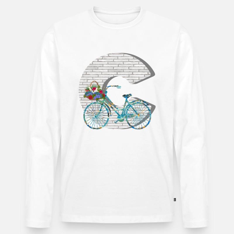 fahrrad e 100 c - Männer Premium Bio Langarmshirt - Weiß