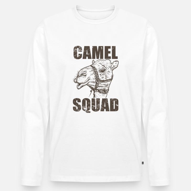 Camel Squad Dromedar Wüste Höcker - Männer Premium Bio Langarmshirt - Weiß