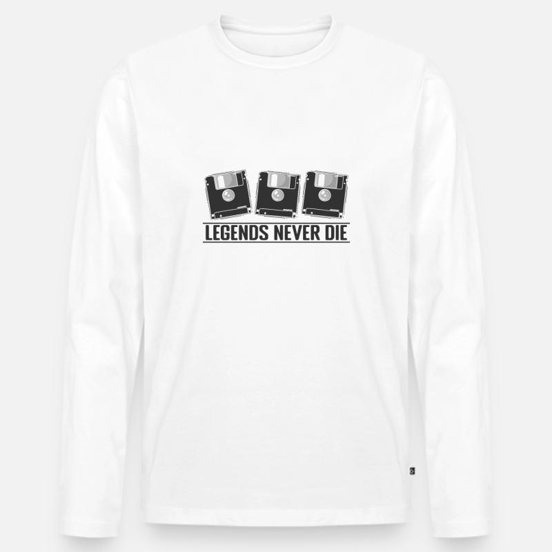 Legends Never Die Retrospeichermodul - Männer Premium Bio Langarmshirt - Weiß