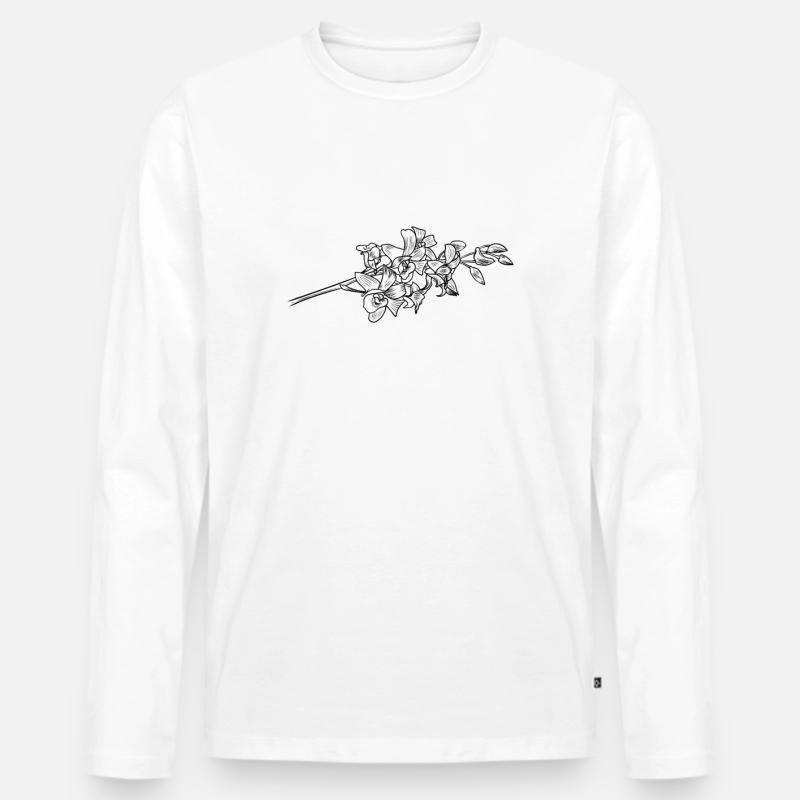 Orchidee Blüte Blume Duft - Männer Premium Bio Langarmshirt - Weiß