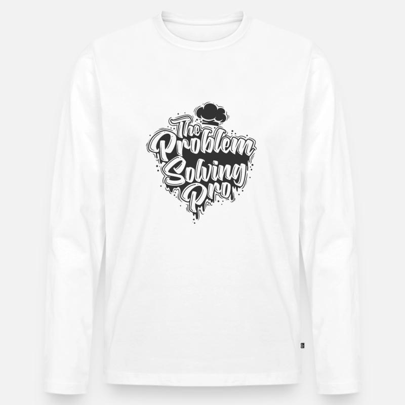 The Problem-Solving Pro - Männer Premium Bio Langarmshirt - Weiß