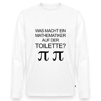 Lehrer Shirt - Mathematiker - Geschenk - Witz - Männer Premium Bio Langarmshirt - Weiß - Vorne - Nico (187cm)