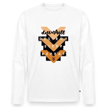 Descente - T-shirt manches longues Premium bio Homme - blanc - Devant - Nico (187cm)