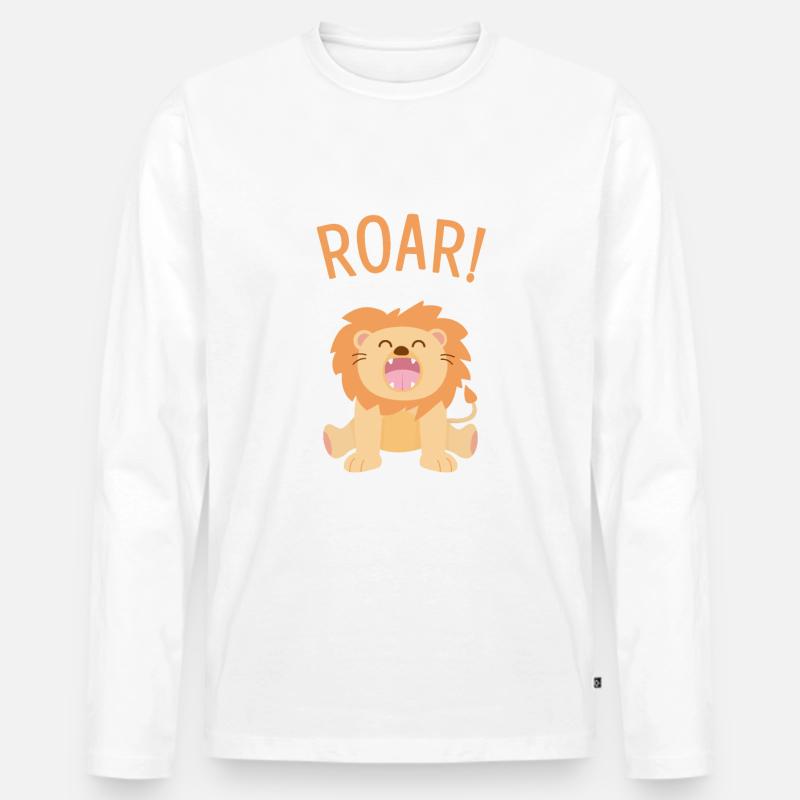 Brüllen! Löwe - Männer Premium Bio Langarmshirt - Weiß