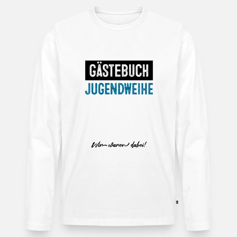 Gästebuch Jugendweihe - Männer Premium Bio Langarmshirt - Weiß
