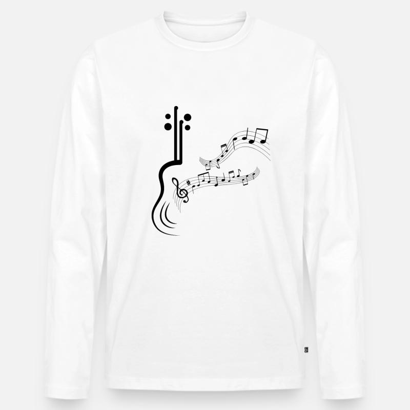 Musiknoter Musikmusikere Noder noder clef noder - Premium økologisk langærmet T-shirt til mænd - hvid