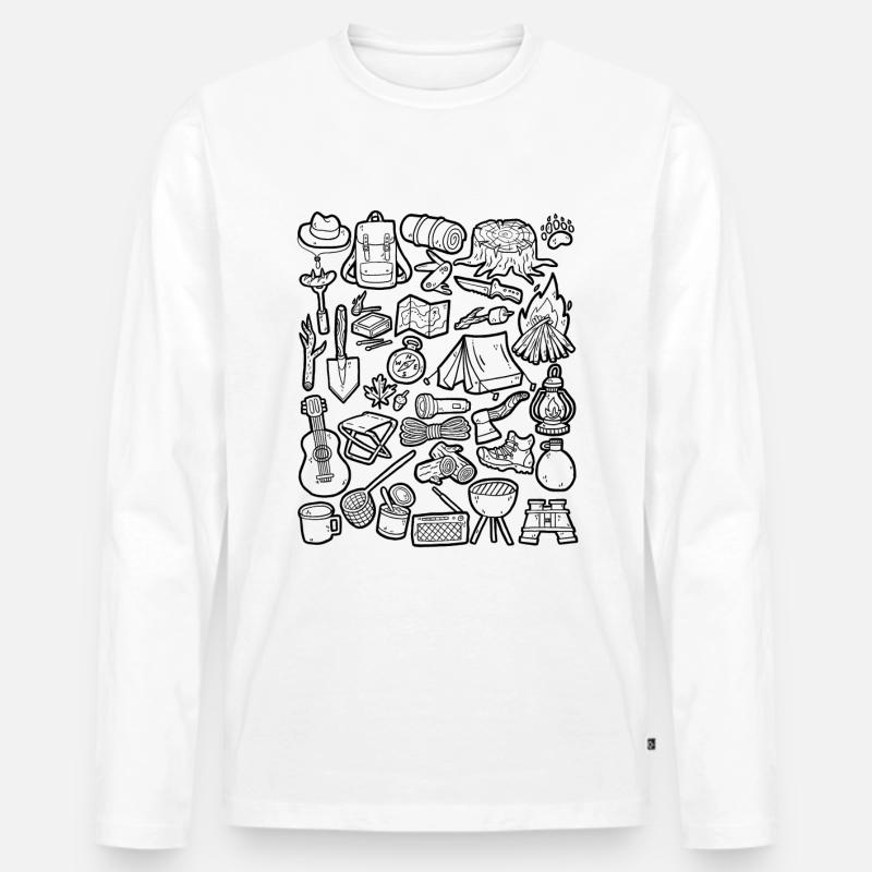 Camping - Männer Premium Bio Langarmshirt - Weiß