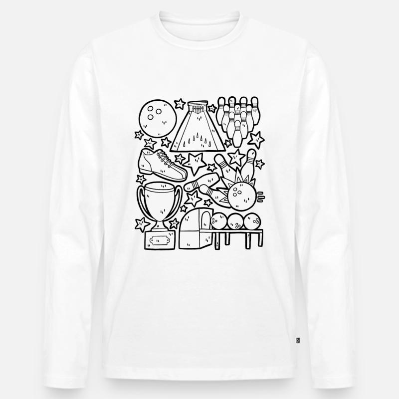 Bowling - Männer Premium Bio Langarmshirt - Weiß