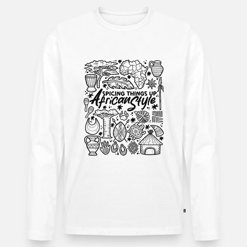 Spicing Things Up – Afrikanischer Style - Männer Premium Bio Langarmshirt - Weiß