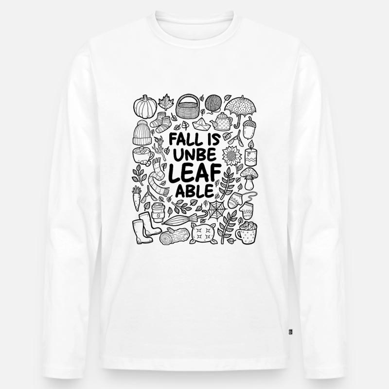 Herbst ist un-blatt-bar! - Männer Premium Bio Langarmshirt - Weiß