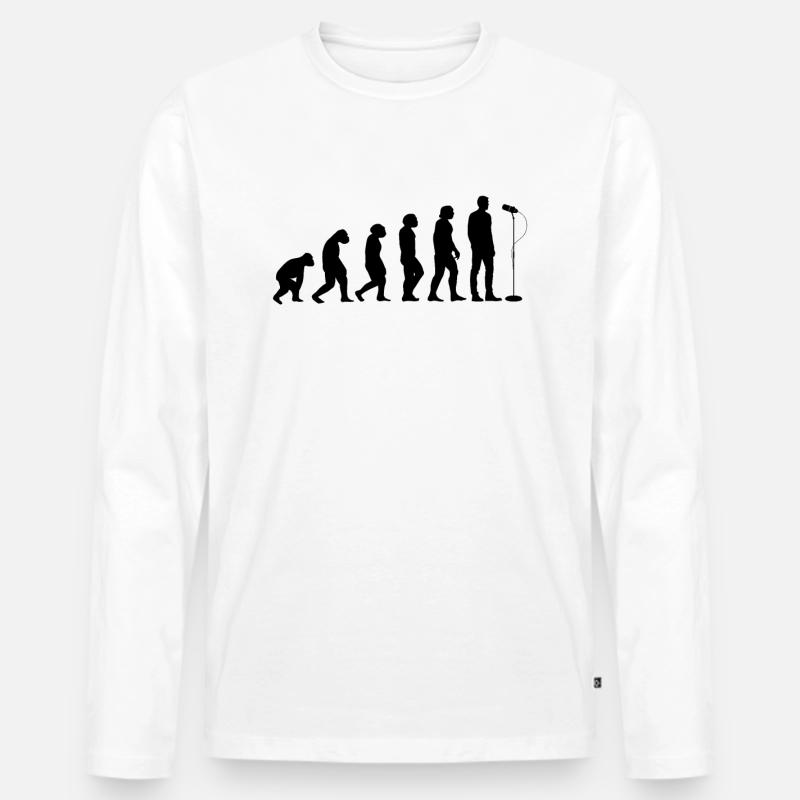 Podcast Evolution Podcaster Podcast Evolution - Männer Premium Bio Langarmshirt - Weiß