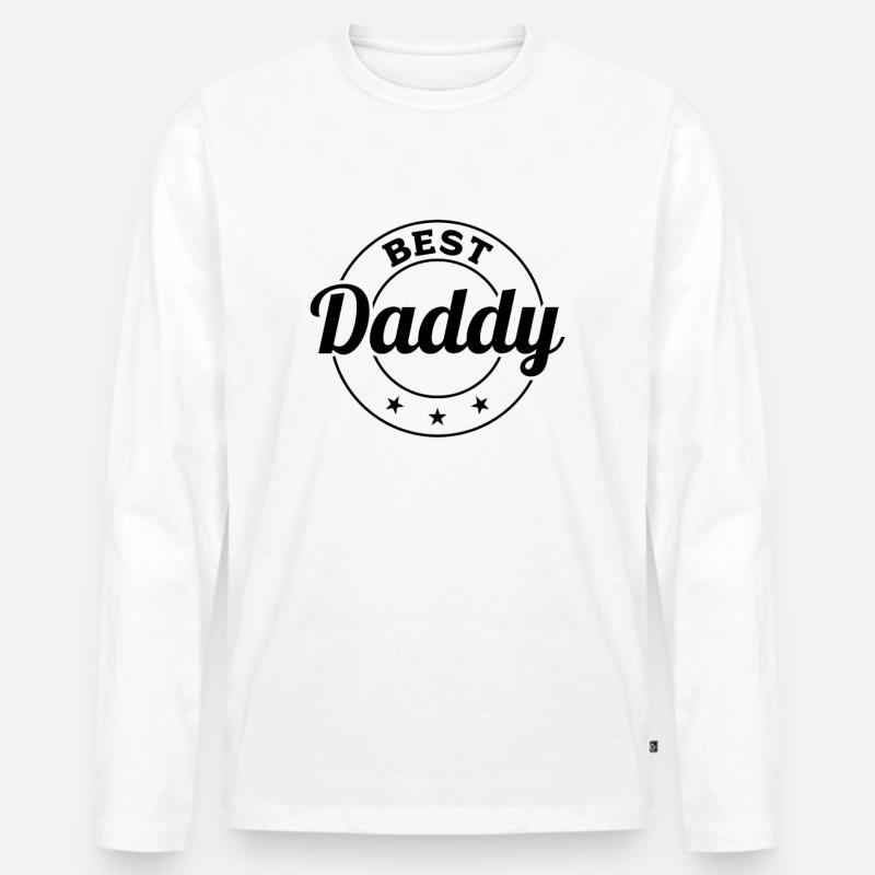 Best Daddy - Father's Day Daddy - Männer Premium Bio Langarmshirt - Weiß