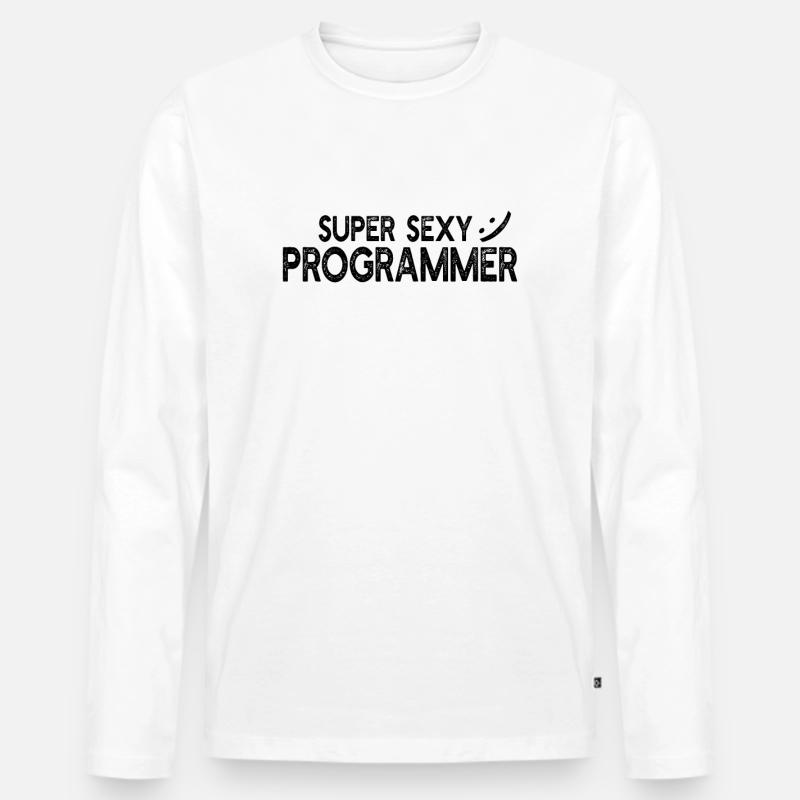 Computer Programmer - Super sexy programmer - Männer Premium Bio Langarmshirt - Weiß