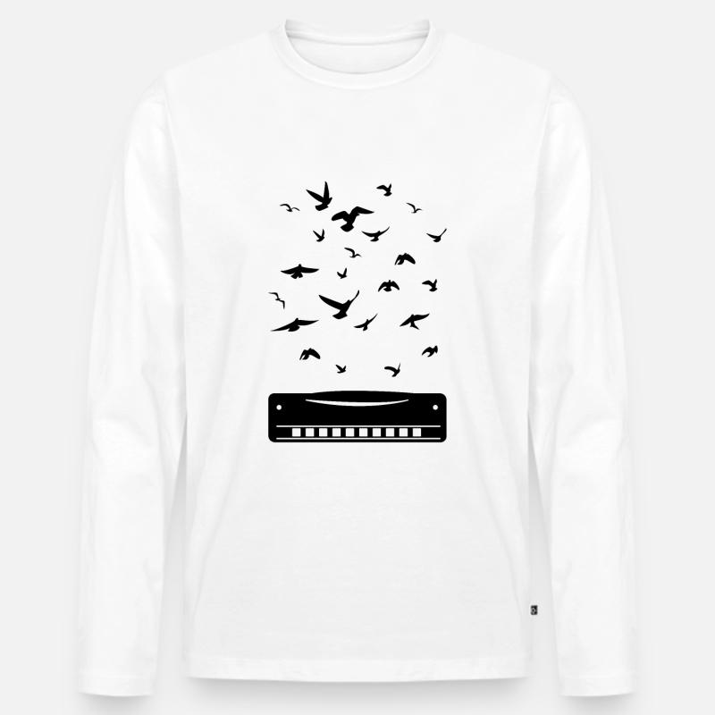 Harmonica Instrumant Harmonica Player - Männer Premium Bio Langarmshirt - Weiß