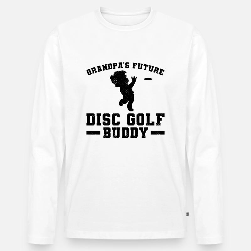 Grandpa's future disc golf buddy - Männer Premium Bio Langarmshirt - Weiß