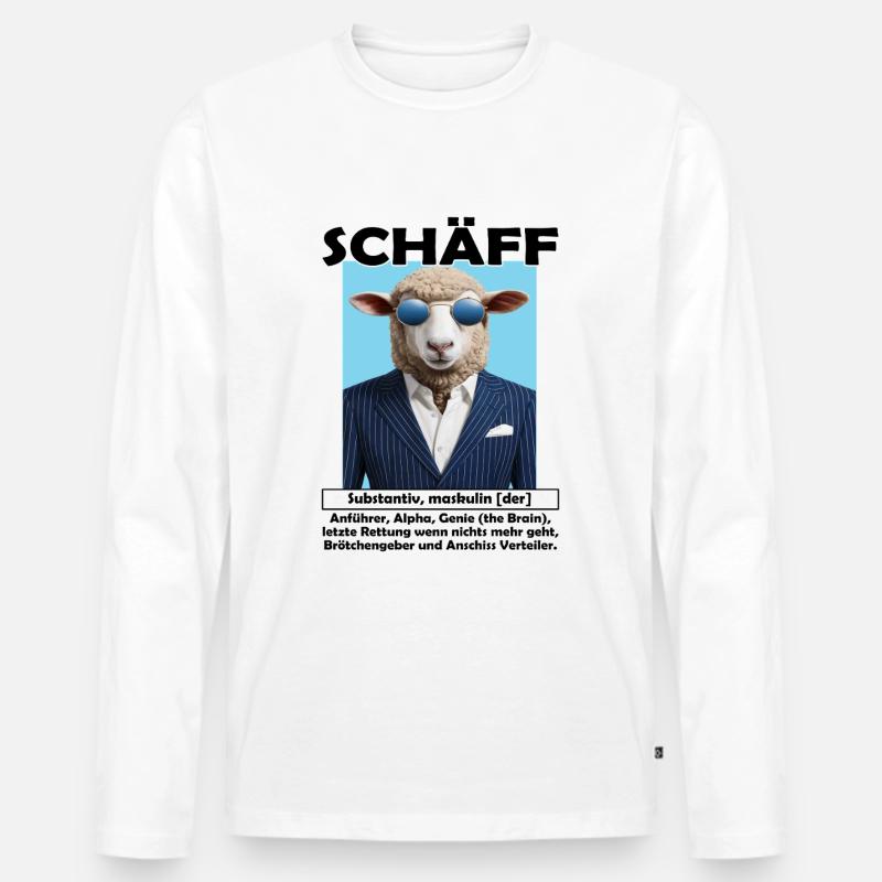 Schäff | Chef | Teamleiter| Abteilungsleiter - Männer Premium Bio Langarmshirt - Weiß