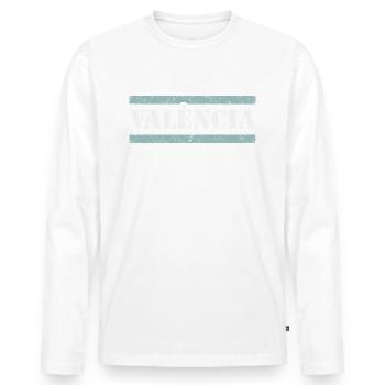 Valencia - Men's Premium Organic Long Sleeve Shirt - white - Front - Nico (187cm)