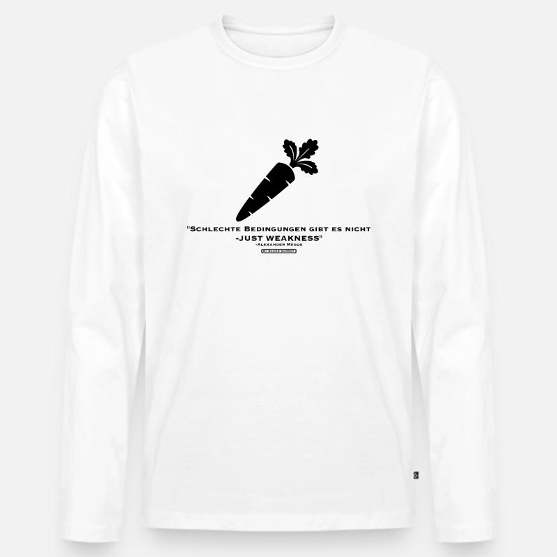 Just Weakness - Männer Premium Bio Langarmshirt - Weiß