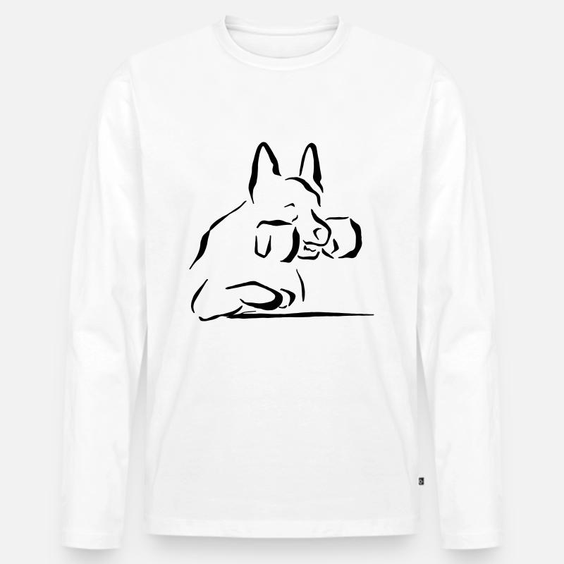 Sammlung - Männer Premium Bio Langarmshirt - Weiß